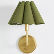 Capirise Pleated Shade Wall Sconce - Scalloped Fabric Bedroom Light
