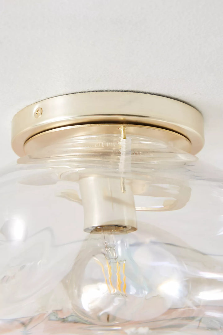 Lámpara de techo empotrada Lightail - Vidrio iridiscente con base de latón