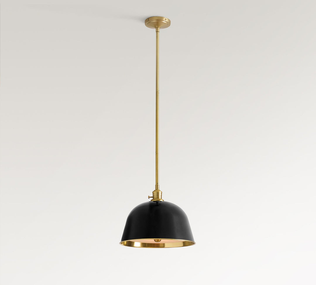 Lámpara colgante de campana de metal Forvara: elegante lámpara colgante individual para isla