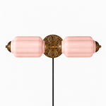 Cargar imagen en el visor de la Galería, Eloise fluted milk-glass plug-in wall sconce