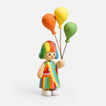 Cargar imagen en el visor de la Galería, Rainbow balloon girl wooden figurine full view