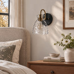 Charger l'image dans la visionneuse de galerie, Textured Glass Armed Wall Sconce for Bathroom Lighting