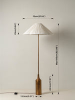 Load image into Gallery viewer, Lindi - aged brass and linen scalloped floor lamp
