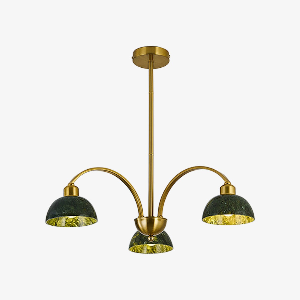 Green Jade Scalloped Dome Chandelier