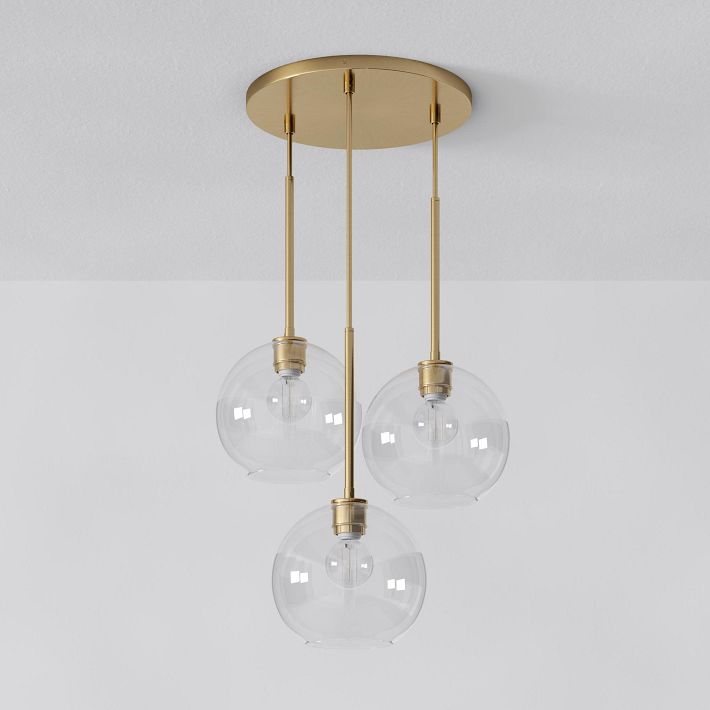 Lámpara de araña minimalista de cristal Selvion: luminaria escultural de vidrio artesanal