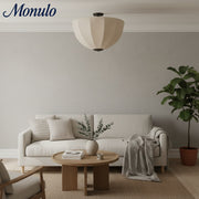 Lumarys Sculptural Fabric-Wrapped Pendant Light Organic Botanical Style for Living Room