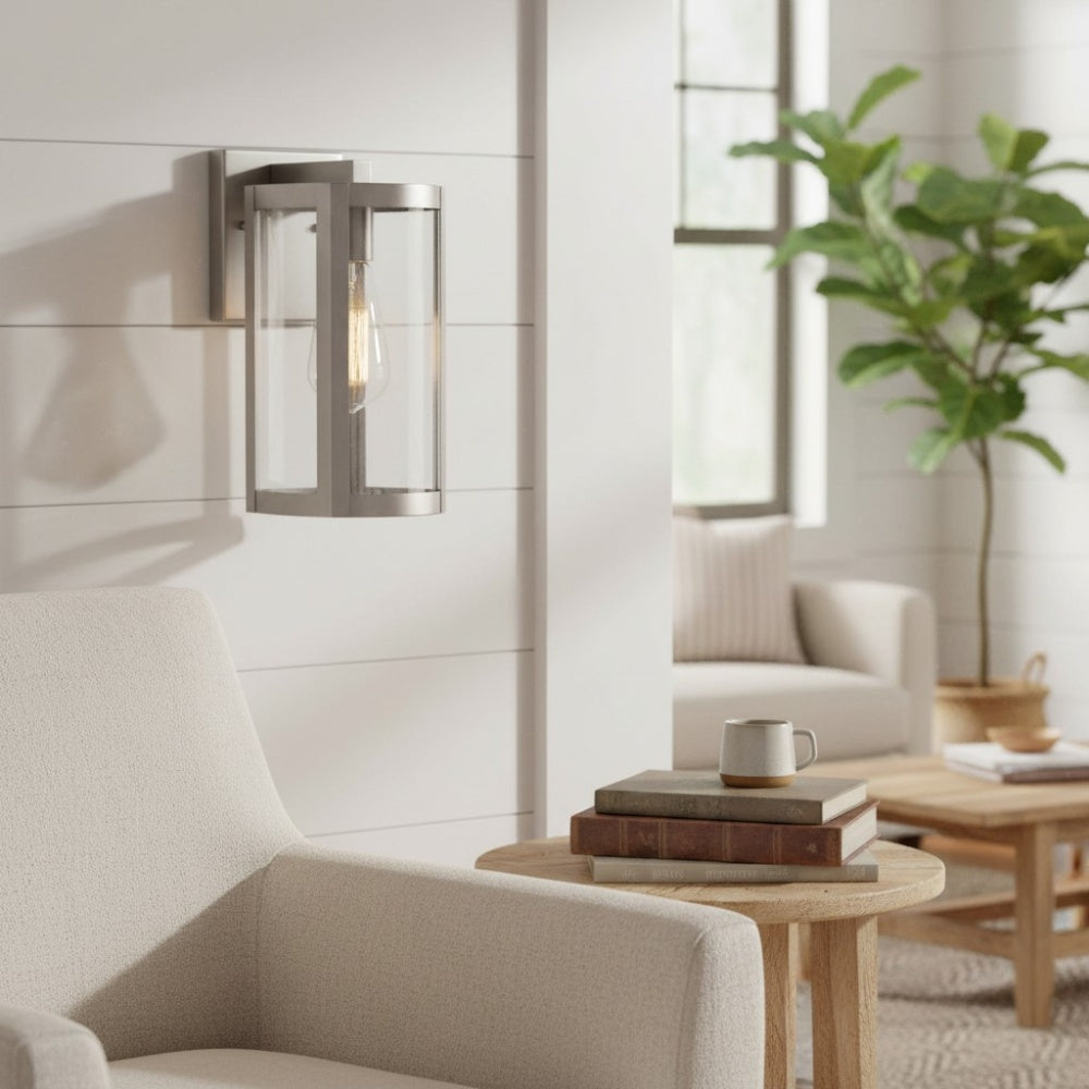 Shieldra Stainless Steel Outdoor Wall Lamp - Clear Glass Cage Waterproof Modern Sconce for Patio