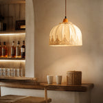 Bild in Gallery-Viewer laden, Vintage lace fabric pendant light in a cafe bar setting