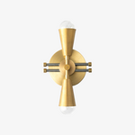 Charger l&#39;image dans la visionneuse de galerie, Pyralis Cone Art Deco Brass Sconce - Industrial Vanity Light
