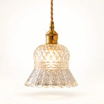 Load image into Gallery viewer, Vintage Brass Pineapple Glass Pendant Lamp
