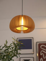 Bild in Gallery-Viewer laden, Rounded Wood Slat Swag Pendant Light