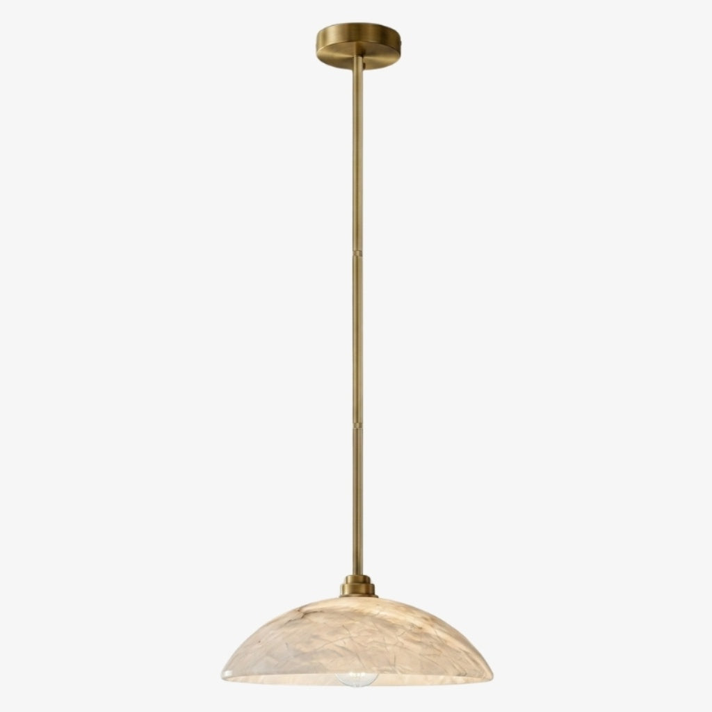 Suspension Dôme Élégante en Albâtre Alariv - Éclairage Moderne en Pierre pour Salle à Manger ou Salon