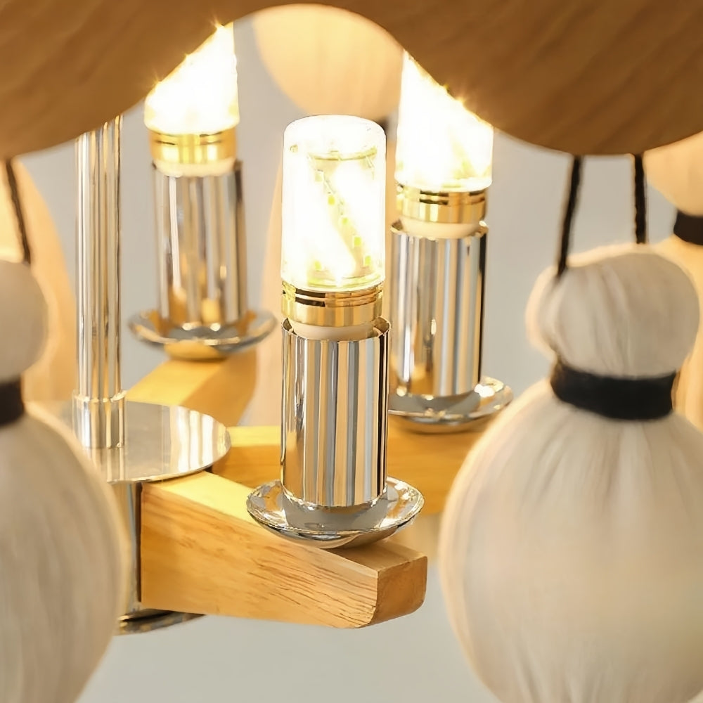 FringeAura Boho Tassel Chandelier - Large Cotton Fringe Chandelier for Dining and Living Room