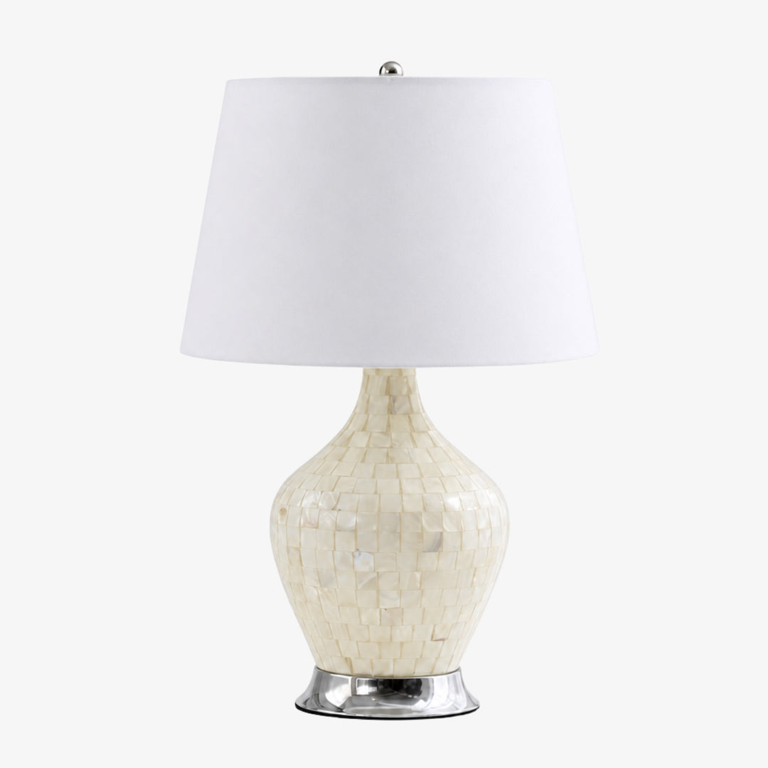 Lámpara de mesa con pantalla suave y estilo rústico costero para decoración de sala