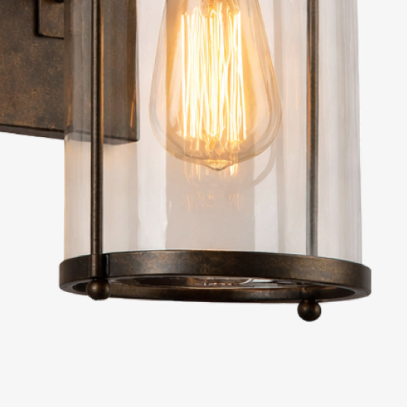 Aplique de Pared Industrial Cilíndrico Ivoran - Diseño de Pantalla de Vidrio, Iluminación Moderna de Pared U12