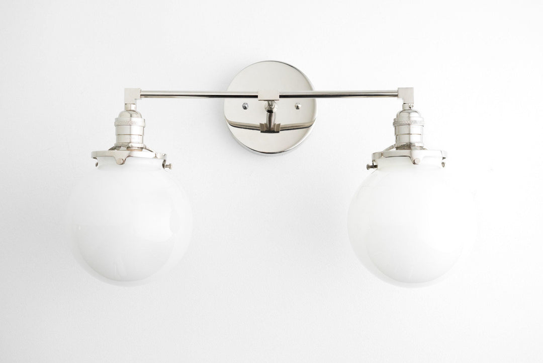 Lumio Globe Glass Globe Vanity Light - Modern Two Light Bathroom Sconce