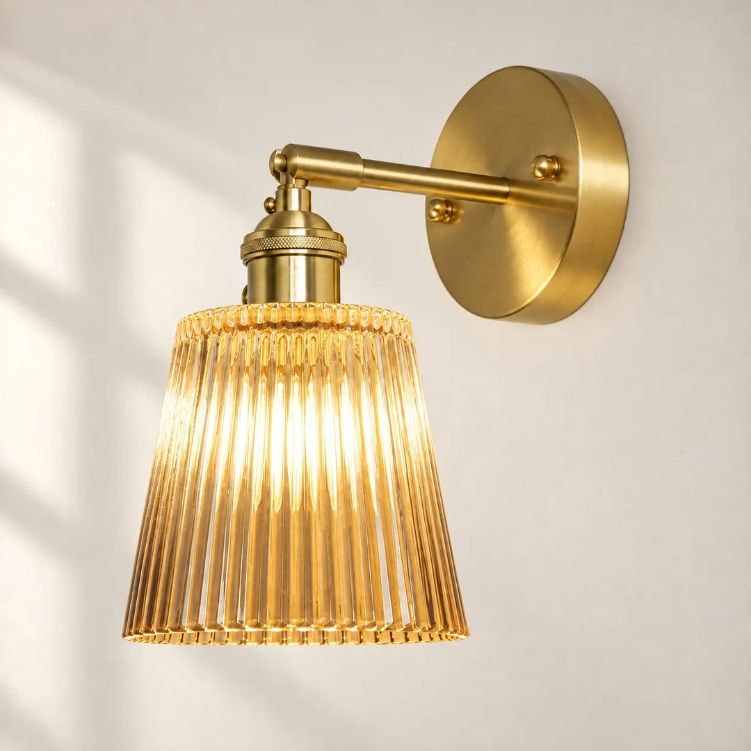 Nordic Brass Colored Glass Wall Lamp