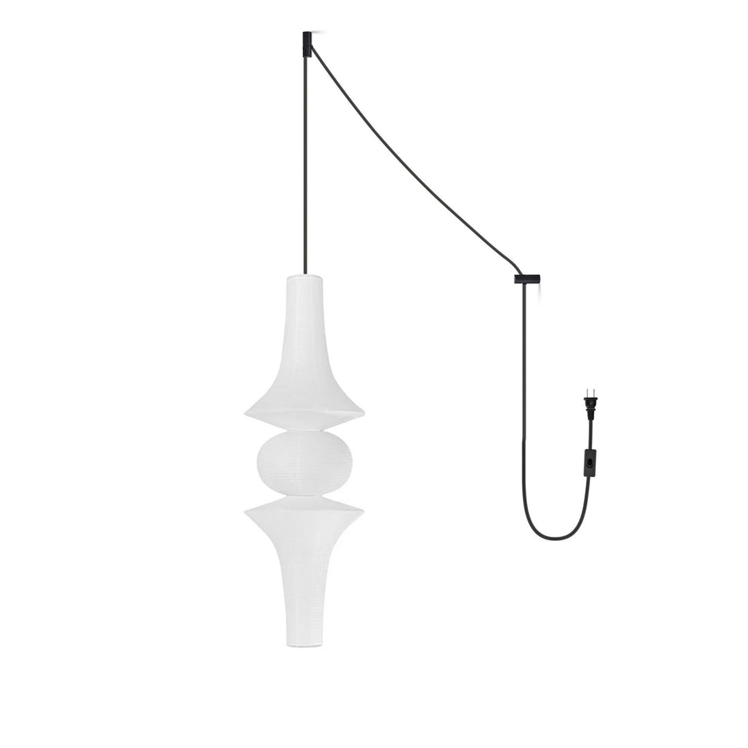 White Handcrafted Mulberry Paper Swag Light