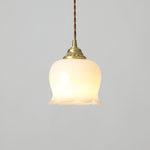 Load image into Gallery viewer, Brass Resin Petal Plug-In Pendant