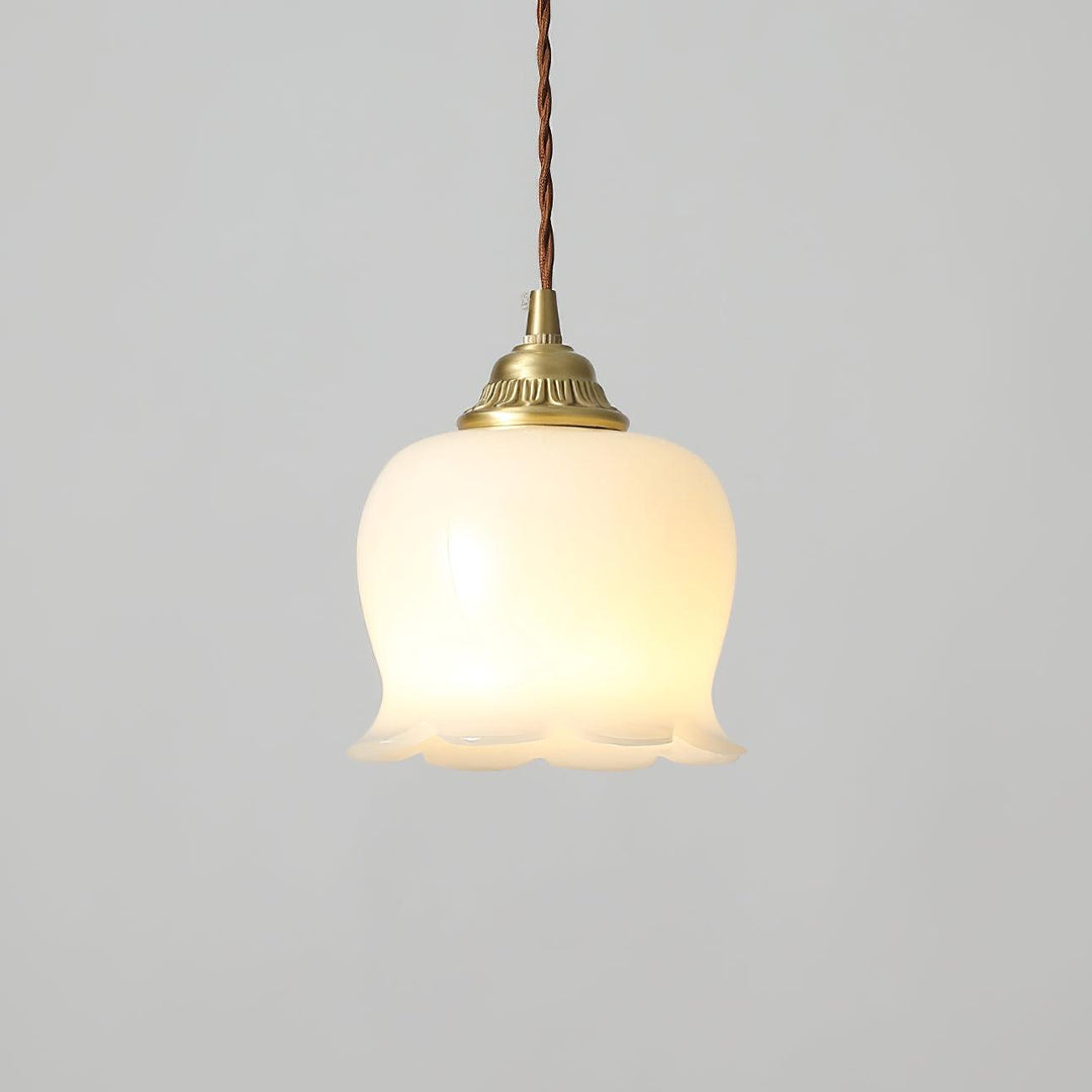 Brass Resin Petal Plug-In Pendant