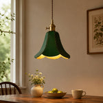 Load image into Gallery viewer, Green single pendant in a dining room