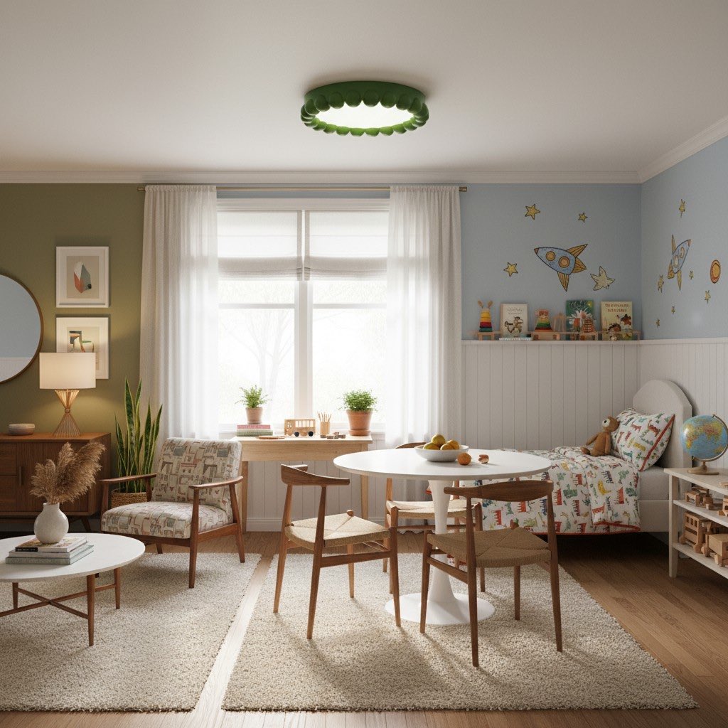 Plafonnier en résine moderne minimaliste Resinova - Éclairage intérieur discret pour chambres