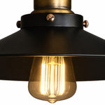 Load image into Gallery viewer, Close-up of black metal shade, fixing screws, and bulb position