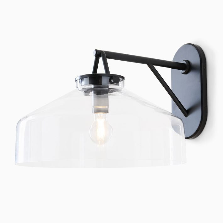 Aplique de pared minimalista para exterior Hanton: aplique industrial de metal mate para espacios modernos