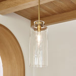 Load image into Gallery viewer, Sterling Minimalist Glass Pendant Collection - Vintage Brass Lighting Design
