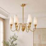 Load image into Gallery viewer, French Copper and Glass Chandelier for Dining Room