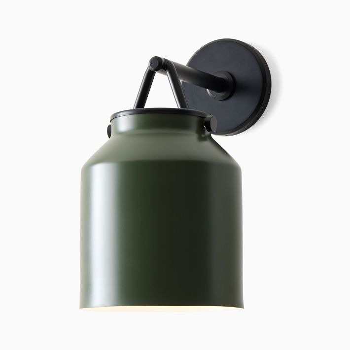 Aplique de pared minimalista para exterior Hanton: aplique industrial de metal mate para espacios modernos