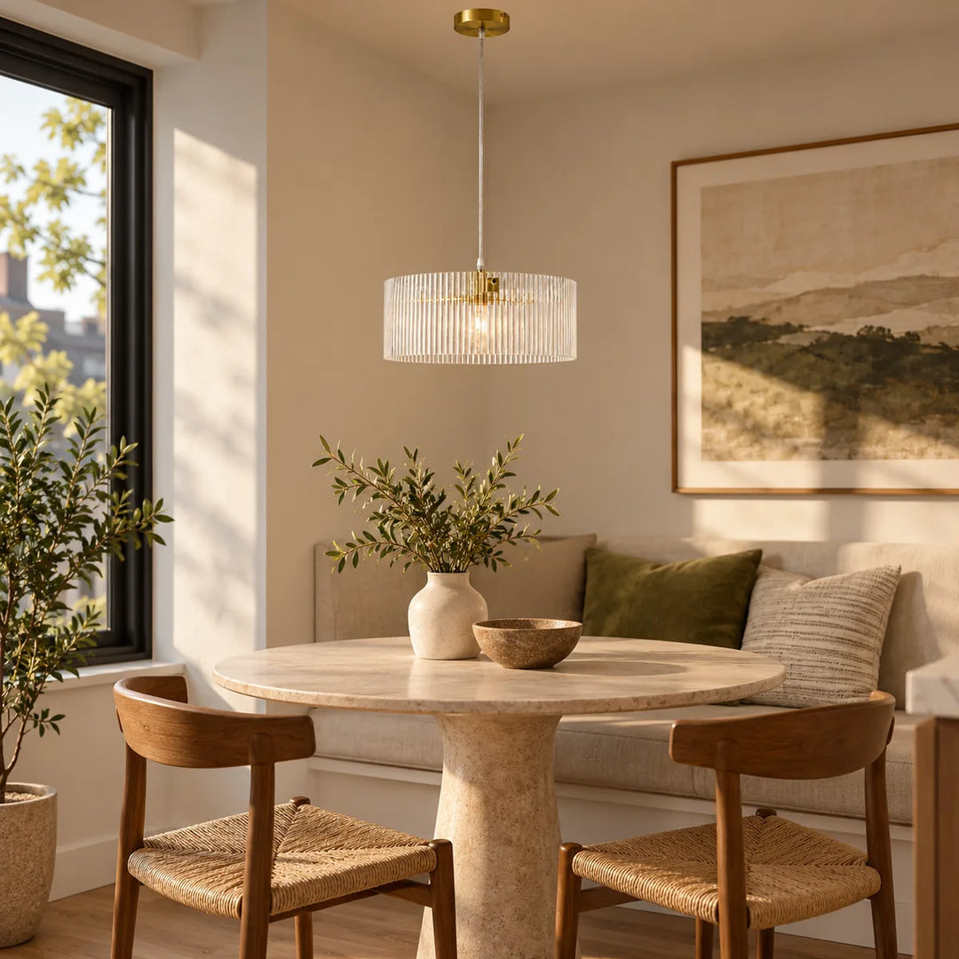 Single Drum Pendant for the Side of a Room
