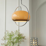 Load image into Gallery viewer, Rounded Glass Chrome Swag Pendant Light