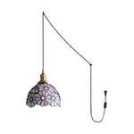 Bild in Gallery-Viewer laden, Brass Stained Glass Plug-In Pendant