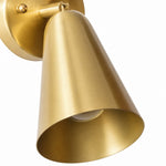 Load image into Gallery viewer, Vintage Brass Adjustable Wall Sconce with Cone and Bell Shade Options