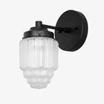 Bild in der Galerieansicht laden, Tierlux Glass Vanity Light - Art Deco Bathroom Fixture with Skyscraper Shades
