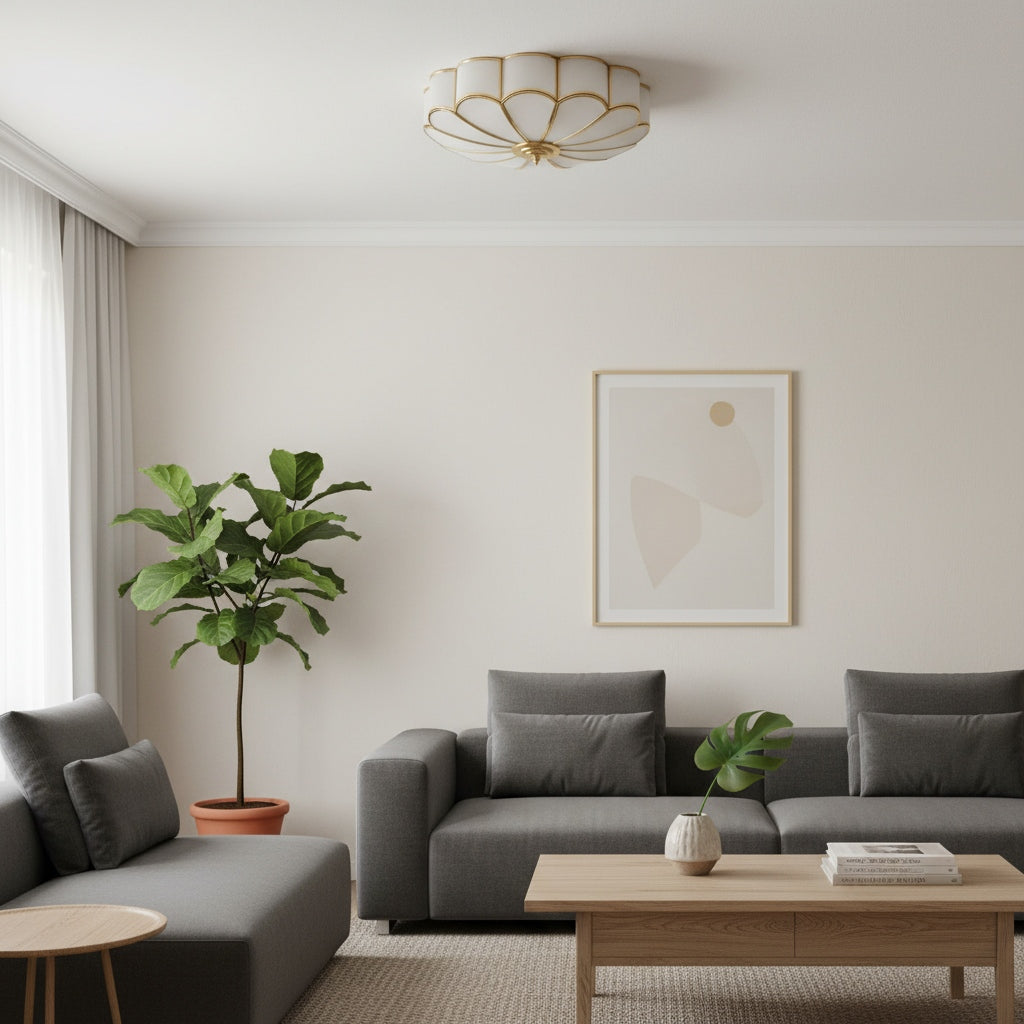 Lámpara de techo moderna Silunavo con diseño inspirado en flores para sala de estar llamativa