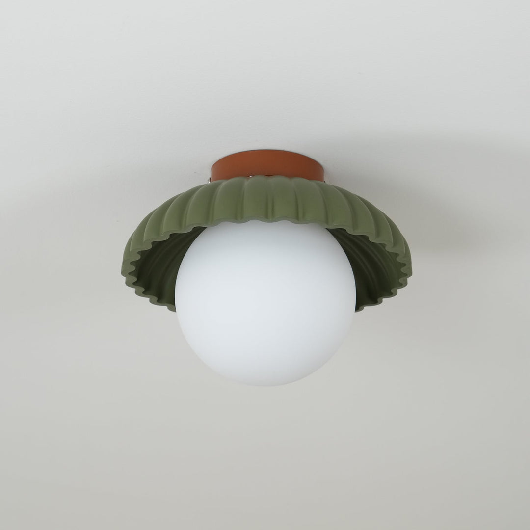 Plafonnier élégant de style Alien Cream en métal beige et verre