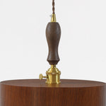 Cargar imagen en el visor de la Galería, Turned dark wood suspension grip and brass-tone pendant hardware