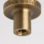 Charger l'image dans la visionneuse de galerie, Close view of threaded mounting hole on antique brass knob