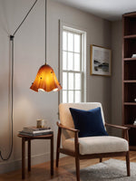Load image into Gallery viewer, Undulating Glass Flower Plug-In Swag Pendant