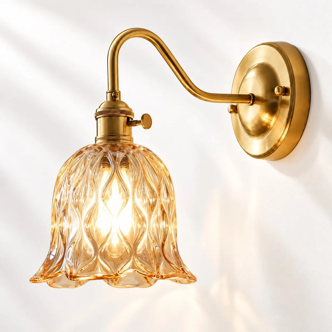 Japanese Ruffle Glass Wall Lamp