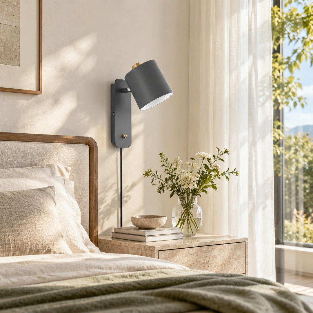 Flexible Rotatable Cylinder Plug-in Wall Lamp