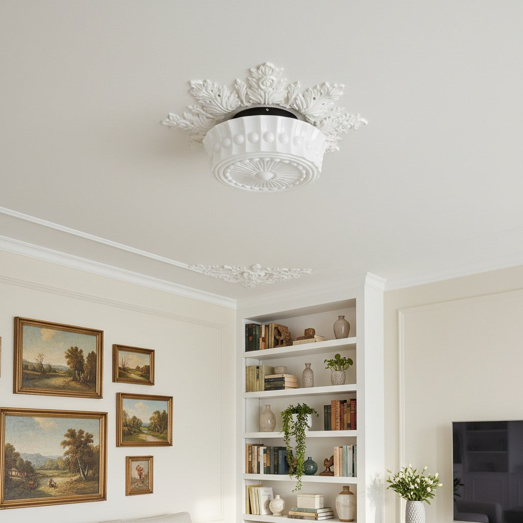 Plafonnier courbé Rigidus - Verre minimaliste pour salons et couloirs