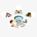 Cargar imagen en el visor de la Galería, Blue 5-head kids animal ceiling fan light on white background
