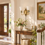 Cargar imagen en el visor de la Galería, Rowanea Fabric Shade Ceramic Plug-In Wall Sconce