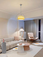 Load image into Gallery viewer, Rounded Glass Chrome Swag Pendant Light