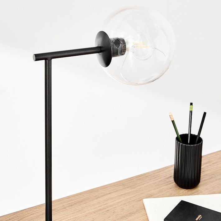 Lámpara de mesa USB de cristal Brina: moderna lámpara de noche con estilo