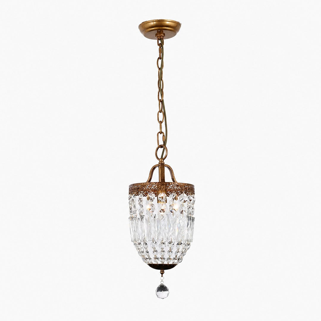 Faceted Crystal Lantern Mini Pendant Light