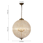 Charger l&#39;image dans la visionneuse de galerie, Lustre globe en cristal vintage luxueux avec finition en laiton antique
